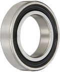 Deep Groove Ball Bearing 40mm Bore 68mm OD 15mm Width Double Sealed 2RS1 side view with metal finish and black seals.