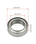 Deep Groove Ball Bearing 8x12x3.5mm Double Shield ZZ Pre Lubricated Carbon Steel Pack Of 10 For Precision Small Machines