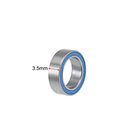 MR128-2RS Deep Groove Ball Bearing 8mm ID 12mm OD 3.5mm Width Double Sealed Chrome Steel Z2 Blue Seal, side view