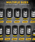 One Half Inch Drive Deep Impact Socket Set, 11-Piece Metric Wheel Axle Nut Wrench, Jumbo 27mm To 38mm Sockets displayed