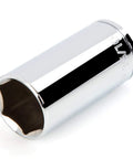 Deep Reach Three Eighths Inch Drive Fifteen Sixteenth Inch Deep Six Point Socket For Hex Fasteners That Grip Flat Sides