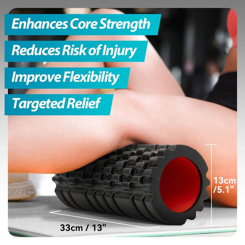 Deep Tissue Foam Roller 13 Inch High Density Massager For Muscle Release And Myofascial Trigger Point Therapy, Black