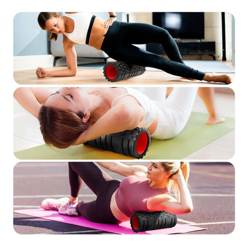 Deep Tissue Foam Roller 13 Inch High Density Massager For Muscle Release And Myofascial Trigger Point Therapy, Back And Leg Roller in use