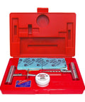 Deluxe Auto Tire Repair Kit With Sixty 4 Inch Repair Strings, 5 Inch Insertion Tool, 4.75 Inch Spiral Probe, Lube, red case