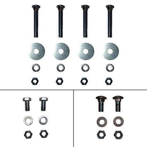 Hardware components of Deluxe Motorcycle Wheel Chock Kit With Quick Release Ratchet Straps And D Ring System Orange And Black