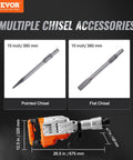 Powerful 3500W demolition jack hammer delivers fast concrete breaking for professional use with chisel accessories shown