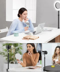 Two Pack Desk Mount With 1/4 And 3/8 Inch Screws And Ball Head, 17 To 41 Inch Adjustable Aluminum Stand For DSLR And Ring Light setup