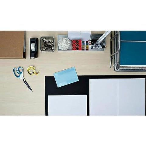 Office desk with Double Sided Tape For Gift Wrapping And Crafts, 0.50 Inch By 1296 Inch Roll, scissors, papers, and stationery