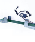 Desktop Belt Conveyor With Stepless Speed Control for Packaging Factories and Assembly Lines, green and gray compact lab equipment.