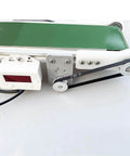 Desktop Conveyor Belt 1000mm Long 10cm Wide With Wear Resistant Anti Static PVC Belt, automatic counter visible, side view.