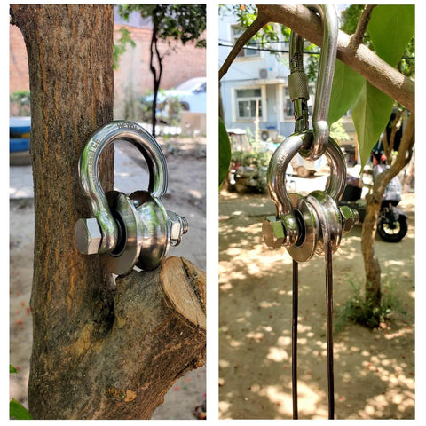 Detachable U Shaped Pulley with Large Size Long Screw Groove Pulley Wheel Track Fixed Pulley Suitable for Wire Rope Traction