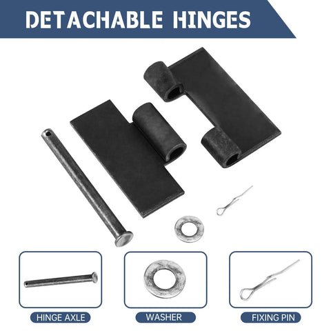 6 Pcs Weld On Hinges Heavy Duty 4" x 4", MOZCORN Weldable Butt Hinges for Gates Garage Trailer Doors, components shown