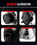 High Output 12V 140Amp Alternator Replacement for Dodge Grand Caravan Town and Country Voyager and Chrysler Minivans 2001-2007 3.3L 3.8L Direct Fit Drop-In No Modifications Required OE Quality Performance Upgrade showing circuit connector and details in a focus panel