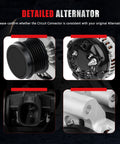 High Output 160 Amp 12 Volt Alternator Drop In Replacement with detailed connector and mounting views