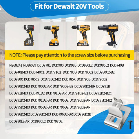 Premium four pack belt clips crafted from 304 stainless steel with screws for reliable 20V tool attachment