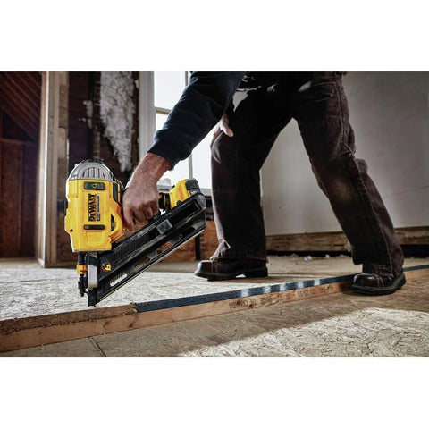 DEWALT 20V MAX XR Framing Nailer delivers cordless, dual-speed power with adjustable depth for precise nail placement on lumber