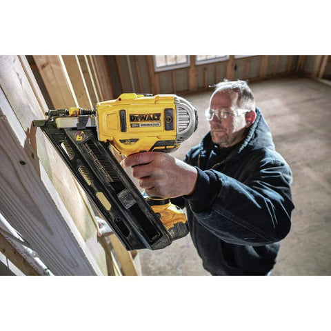 DEWALT 20V MAX XR Framing Nailer delivers cordless, dual-speed power with adjustable depth for precise nail placement