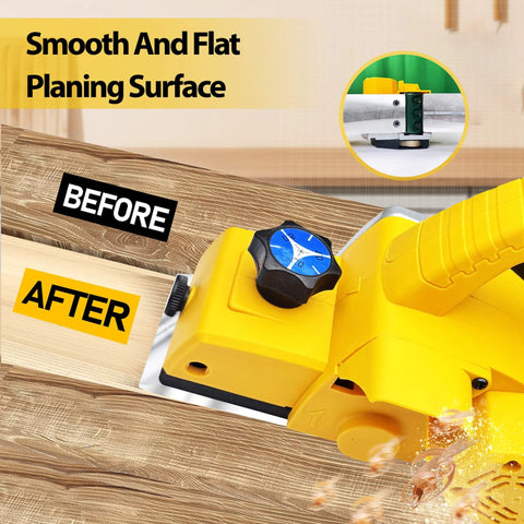 Dewalt Cordless Handheld Planer For Woodworking Compatible With 20V Max Battery No Battery Brushless Electric Power Planer 15000 RPM Three And A Quarter Inch Wood Planer For Carpenters And Diy Home Projects showing smooth and flat planing surface on wood