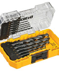 14 Piece Drill Bit Set With 3 Flats Shank 135 Degree Split Point High Speed Steel For Plastic Wood And Metal in yellow case