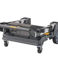 Heavy Duty TSTAK Trolley Cart With 360 Degree Swivel Front Casters And Telescoping Aluminum Handle 200 Lb Load Capacity Stackable Tool Carrier For Garage And Shop Pro Use DeWalt, featuring a compact design with folded handle and large rear wheels.