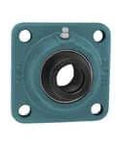 Single 4-bolt flange bearing unit with eccentric collar, 205-series wide housing, 15/16 in bore, sealed ball bearing option