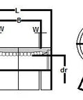 Technical diagram of ✝️ KBS30GUU-OP NB Open Bearing 30mm Ball Bushings Linear Motion Bearing with dimensions and structure details.
