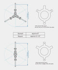 Diagram of Beefy Hydraulic Gear Puller Kit With Five Ton Capacity And Two Or Three Adjustable Jaws Bearing Hub Separator Tool