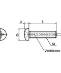 Technical diagram of ✝️ 10-Pack Made in Japan SVPT-M4-6 NBK Phillips Cross Recessed Pan Head Titanium Machine Vacuum Vented Screws