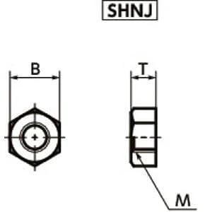 Technical diagram of SHNJ-M3 NBK Socket Head Cap Screws - SUS310S- Made in Japan, showing dimensions for smooth motion and stable alignment.