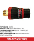 Dial N Wash adjustable pressure washer regulator with M22 connection
