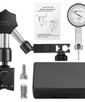 Dial Test Indicator with Magnetic Base Stand and Storage Case, 0-0.03"/0.0005" Test Indicator Set with 2 Steel Dovetail Clamps