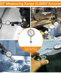 Dial Test Indicator with Magnetic Base Stand and Storage Case, 0-0.03"/0.0005" Test Indicator Set for Machine Setup