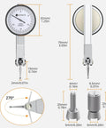 Dial Test Indicator with Magnetic Base Stand and Storage Case, 0-0.03"/0.0005" Test Indicator Set dimensions diagram