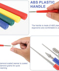 Diamond Tipped Bead Reamer Set Four Piece For Jewelry Making Pro Bead Reamer Tools hole enlarger with ABS plastic handles.