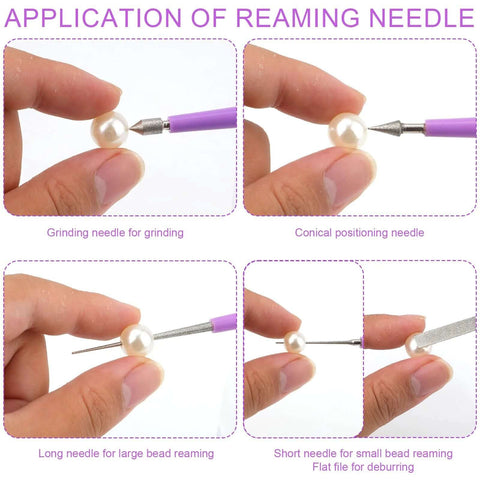 Diamond Tipped Bead Reamer Set For Jewelry Making And Bead Hole Enlargement Five Piece Pro Grade Handy Tool Includes Different Types