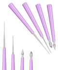 Diamond Tipped Bead Reamer Set For Jewelry Making 4 Piece Bead Hole Enlarger And Burr Remover Kit with purple handles