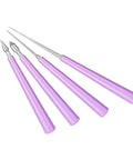 Diamond Tipped Bead Reamer Set For Jewelry Making 4 Piece Bead Hole Enlarger And Burr Remover Kit with purple handles