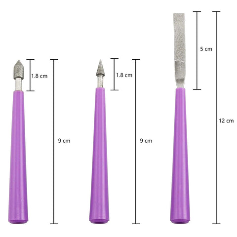 Diamond Tipped Bead Reamer Set 5 Piece For DIY Beaders And Jewelry Makers Quickly Enlarges Bead Holes In Glass Plastic Metal Wood With Easy Grip ABS Handle And Stainless Steel Reamers By Tegg.