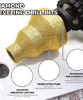 Diamond Step Drill Bits 20 35 50mm Set For Metal Tile Wood Concrete Marble And Engineered Stone Pro Grade Multi Hole Opener Cone Bit Grinder Cutter Beveling Chamfer Step Tapered Reamer And Multilayered Layer Bit For Precise Hole Expansion