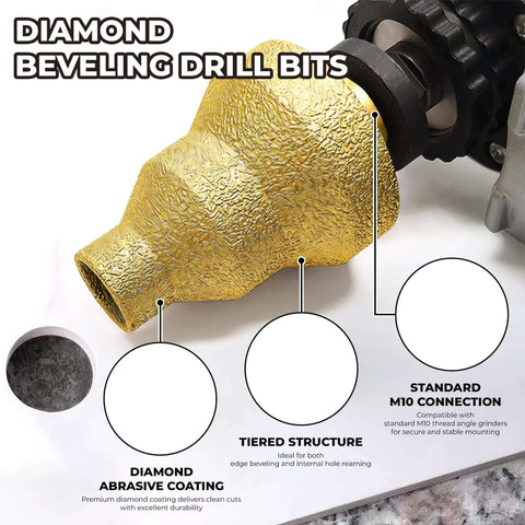 Diamond Step Drill Bits 20 35 50mm Set For Metal Tile Wood Concrete Marble And Engineered Stone Pro Grade Multi Hole Opener Cone Bit Grinder Cutter Beveling Chamfer Step Tapered Reamer And Multilayered Layer Bit For Precise Hole Expansion
