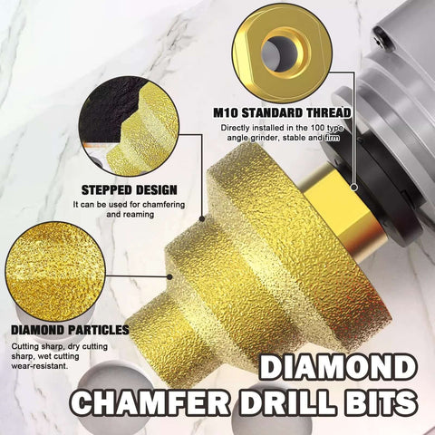 Diamond Cone Drill Bit Set With Multi Layered Tapered Reamer for drilling holes in metal, wood, concrete, tile, and stone