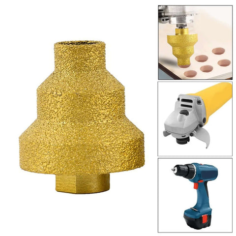 Diamond Particles Step Drill Bit Set Pro Grade for Metal Wood and Plastic 20 35 50mm, shown in various tool applications.
