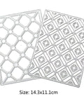 Diamond Frame Cutting Dies Set For Card Making And Scrapbooking 2 Pack Background Frames Metal Stencils 14.3x11.1cm