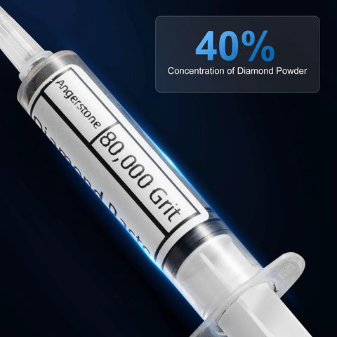 Syringe from Extra Large Diamond Polishing Compound Kit 100g With Ten Tubes Of Forty Percent Diamond Paste Grit 450 To 80000