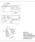 Technical drawing of Diamond PCD CBN Round Insert Tool Holder For RNGN0903 RNGN32 Three Eighths Turning Milling Tools showing measurements.