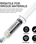Diamond polishing compound with 30% diamond powder, 5-6 micron grit, oil-based paste delivers fast scratch removal and a brilliant gloss
