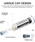 Diamond polishing compound with 30% diamond powder, 5-6 micron grit, oil-based paste in syringe with cap design