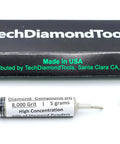 Diamond Polishing Compound Paste 8000 Grit 0-2 Microns For Marble Glass Metal Jewelry Resin Silver Chrome Gemstone USA Made Oil Based High Concentration Of Diamond Powder Delivers Precise Mirror Finish In Professional Workshops And Diy Projects syringe and box
