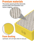 Diamond Polishing Pads Set 6 Grits 60 100 200 400 600 1000 With Foam Backing close-up on 60 grit grid design and foam backing