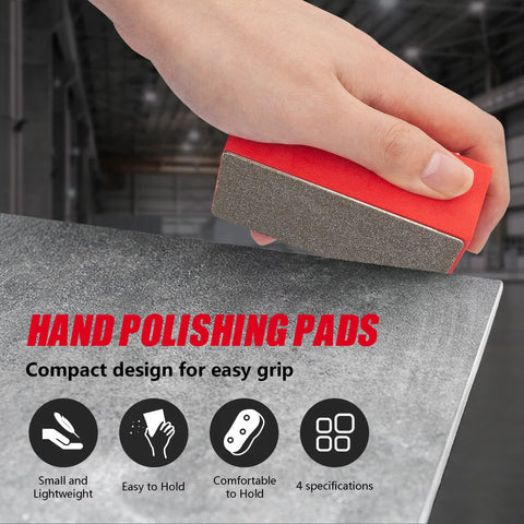 Diamond Hand Polishing Pads Set 60 100 200 400 Grits For Ceramics Glass Tile in hand for polishing surface